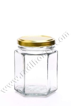 Стъклен буркан хексагонален 196 ml, с капачка